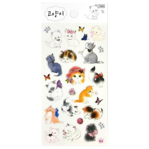 아이윙스-1500 고양이 캐릭터 스티커놀이 (10개) 어린이집 유치원 초등학교 신학기 입학선물 졸업선물