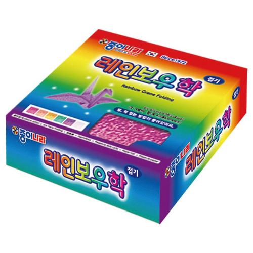아이윙스-1500 레인보우학접기 6색 42매 50×50mm 색종이접기 (4개) 어린이집 유치원 신학기 입학선물 졸업선물