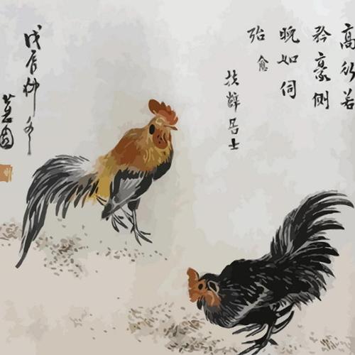 아이윙스-아이윙스 피포페인팅 Q1341 신윤복 닭 DIY명화그리기 DIY그림그리기