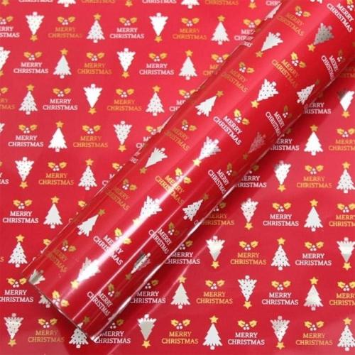 아이윙스-아이윙스 크리스마스 비닐 롤포장지 20M 골드트리 선물포장지