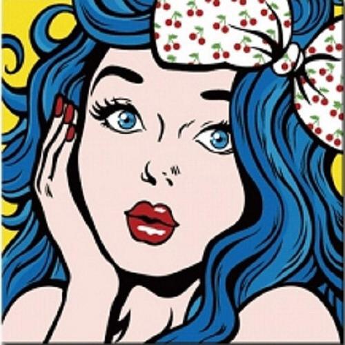 아이윙스-아이윙스 피포페인팅 P102 팝아트 파란머리의소녀 DIY명화그리기 셀프페인팅