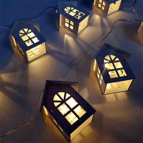 아이윙스-크리스마스 따뜻한 하얀집 LED 조명 가랜드