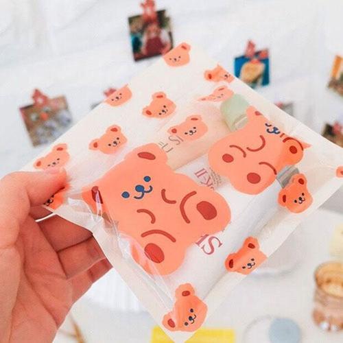 아이윙스-아이윙스 3500 인디고 큐티 곰돌이 지퍼백 10개입 지퍼락 비닐팩 투명봉투