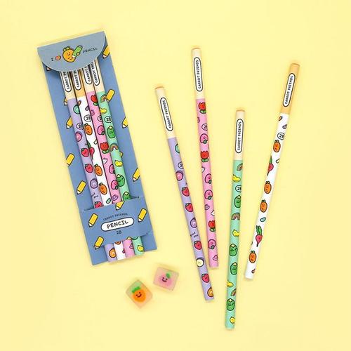 아이윙스-아이윙스 1000 당근친구들 연필세트 (4본) 어린이 단체선물 답례품