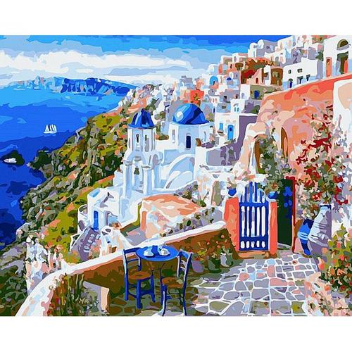 아이윙스-아이윙스 피포페인팅 MS9571 산토리니 그리스풍경 DIY명화그리기 그림그리기