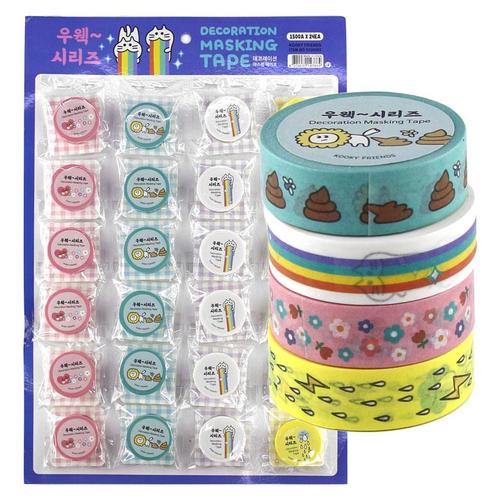 아이윙스-아이윙스 1500 쿠키 우웩시리즈 데코레이션 마스킹테이프 어린이 단체선물 (24개입)