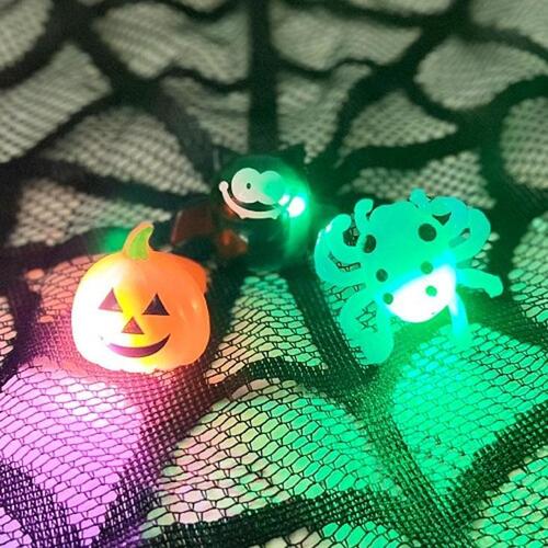 아이윙스-IDG 할로윈데이 LED 반짝 라이트 젤리반지 호박+박쥐+거미 파티 어린이 단체선물