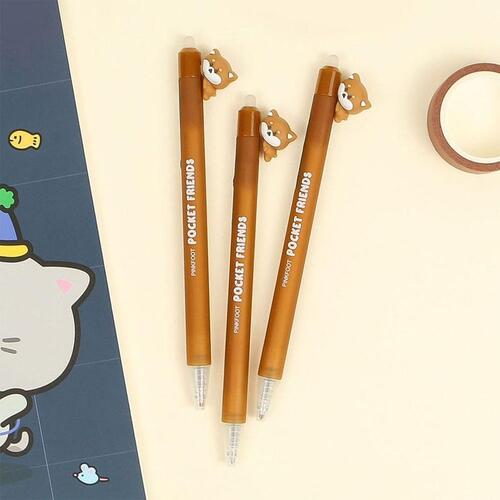 아이윙스-1500 핑크풋 멍이 지워지는 중성펜 (3개) 어린이집 유치원 초등학교 신학기 입학선물 졸업선물