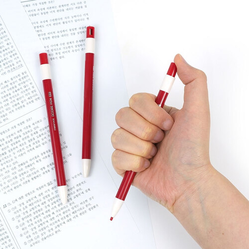 아이윙스-PF 빨간 채점펜 노크식 채점용 색연필 2mm (8개)