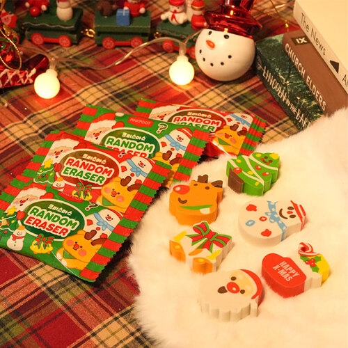 아이윙스-크리스마스 랜덤지우개 ver15 (10개) 어린이집 유치원 학원학교 단체 크리스마스선물 답례품